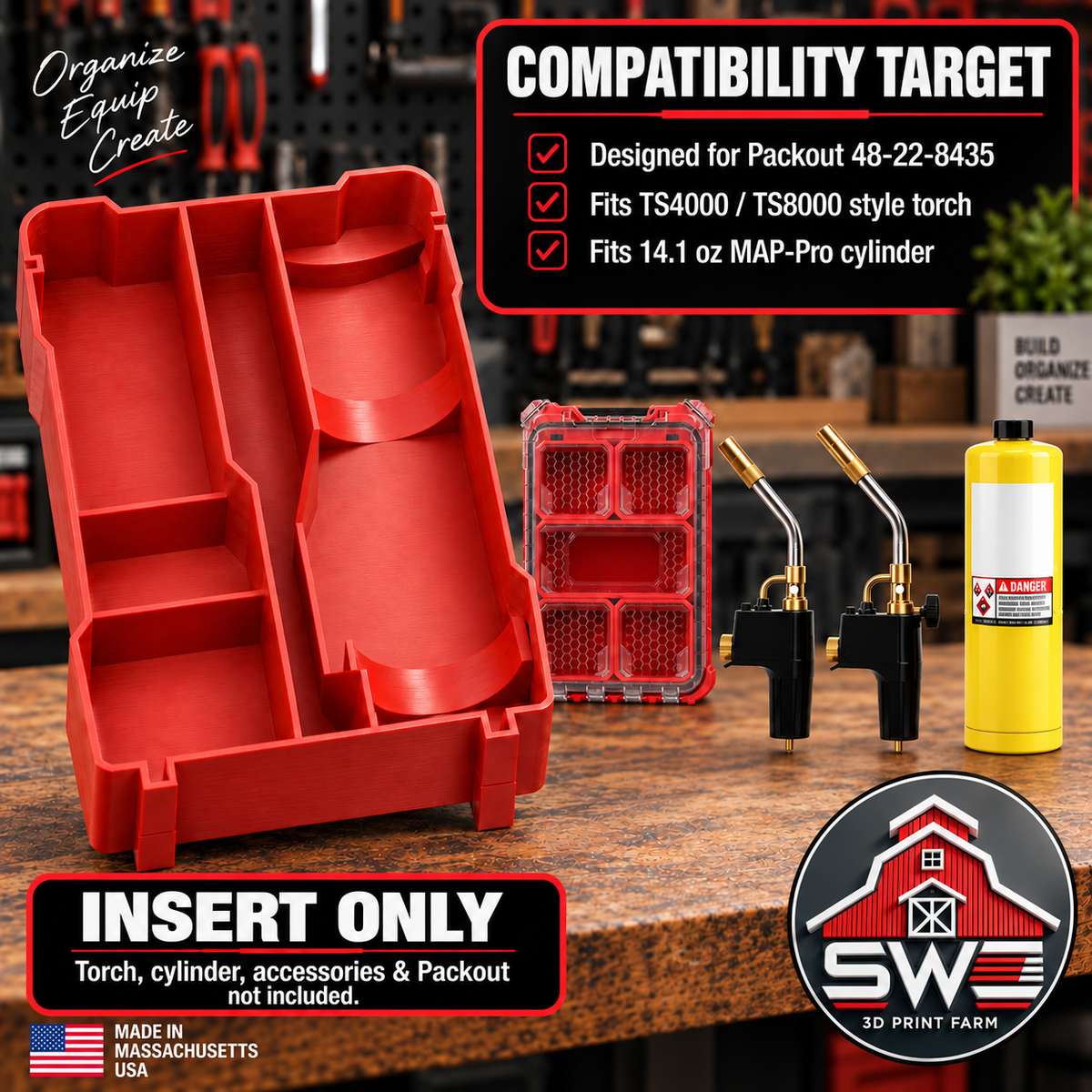 Insert Organizer for Bernzomatic TS4000/TS8000 Torch β Milwaukee Packout 8435