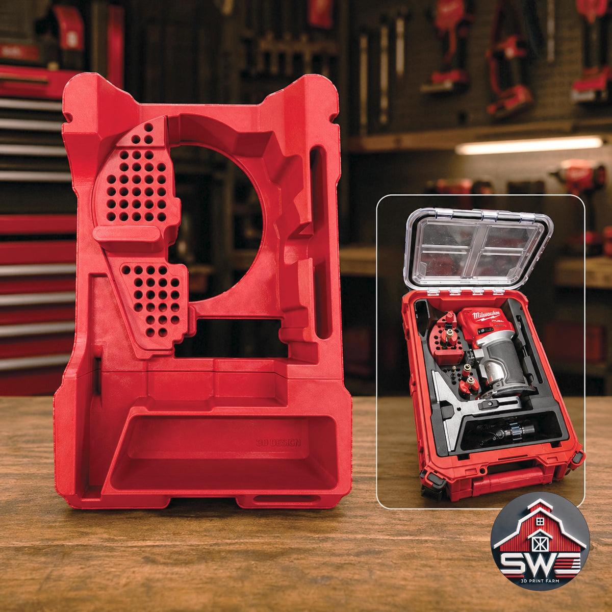 Milwaukee Packout Insert Compatible with M18 FUEL Compact Router for Tool Case 48-22-8435