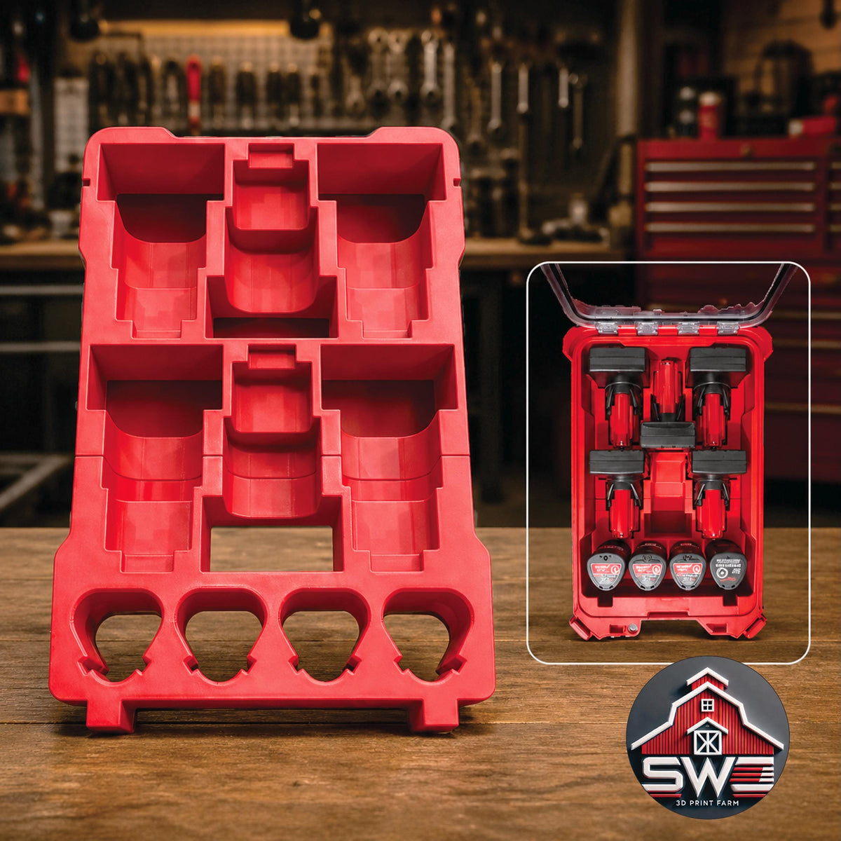 Milwaukee Packout Insert Compatible with M12 Batteries for Compact Organizer 48-22-8435