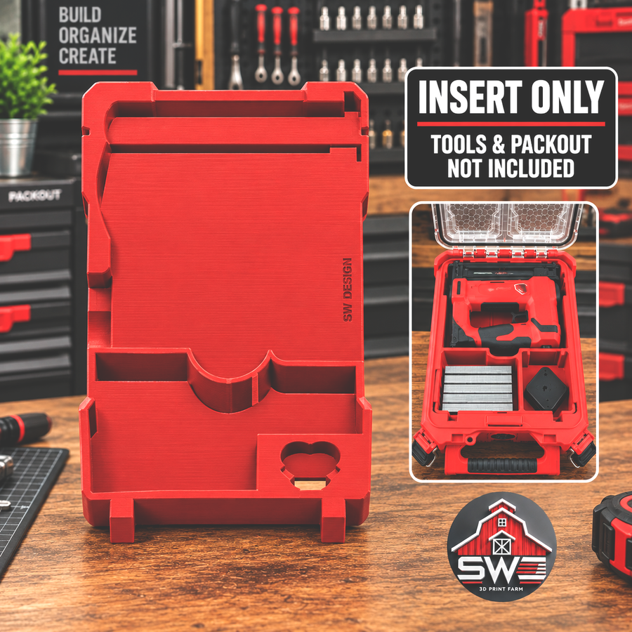 2447-20 M12 3/8 in. Crown Stapler Organizer Insert for Milwaukee Packout 48-22-8435 — INSERT ONLY