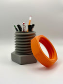 Bolt & Nut Pencil Holder – Industrial Style Desk Organizer – 3D Printed Office Decor