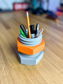 Bolt & Nut Pencil Holder – Industrial Style Desk Organizer – 3D Printed Office Decor