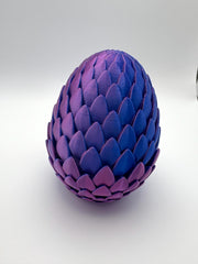 Neon Blaze Dragon with Matching Egg | Articulated Dark Blue & Magenta Dragon | Collectible Neon Decor