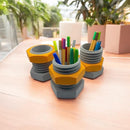 Bolt & Nut Pencil Holder – Industrial Style Desk Organizer – 3D Printed Office Decor