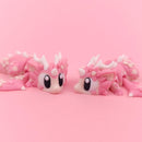 Cherry Blossom Baby Dragon with Egg | Soft Pink Articulated Collectible | Spring Dragon Egg Fantasy Fidget