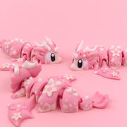 Cherry Blossom Baby Dragon with Egg | Soft Pink Articulated Collectible | Spring Dragon Egg Fantasy Fidget