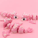 Cherry Blossom Baby Dragon with Egg | Soft Pink Articulated Collectible | Spring Dragon Egg Fantasy Fidget