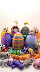 Mystery Egg 10 Mini Articulated Animals | Small Surprise Collectible & Fidget Desk Decor