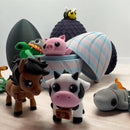 Mystery Egg 10 Mini Articulated Animals | Small Surprise Collectible & Fidget Desk Decor