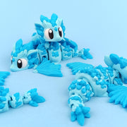 Crystal Baby Dragon with Egg Blue | Articulated Fantasy Collectible Dragon Egg Fidget
