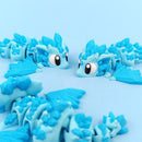 Crystal Baby Dragon with Egg Blue | Articulated Fantasy Collectible Dragon Egg Fidget