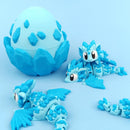 Crystal Baby Dragon with Egg Blue | Articulated Fantasy Collectible Dragon Egg Fidget