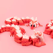 Cherry Blaze Dragon with Crystal Egg | 9-Inch Articulated Dragon | Handmade Collectible Fidget Toy