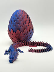 Dragon Egg Midnight Blaze Dragon with Egg | Dark Blue & Magenta/Red Articulated Dragon | Neon City Collection