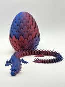 Dragon Egg Midnight Blaze Dragon with Egg | Dark Blue & Magenta/Red Articulated Dragon | Neon City Collection