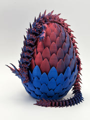Dragon Egg Midnight Blaze Dragon with Egg | Dark Blue & Magenta/Red Articulated Dragon | Neon City Collection