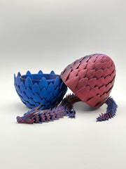 Dragon Egg Midnight Blaze Dragon with Egg | Dark Blue & Magenta/Red Articulated Dragon | Neon City Collection