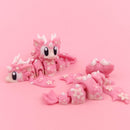 Cherry Blossom Baby Dragon with Egg | Soft Pink Articulated Collectible | Spring Dragon Egg Fantasy Fidget