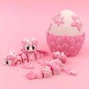 Cherry Blossom Baby Dragon with Egg | Soft Pink Articulated Collectible | Spring Dragon Egg Fantasy Fidget