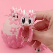 Cherry Blossom Baby Dragon with Egg | Soft Pink Articulated Collectible | Spring Dragon Egg Fantasy Fidget