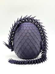 Dragon Egg Dark Nova Dragon with Sparkle Egg | Articulated Dragon Purple Galaxy | Neon City Collectible