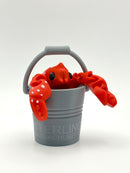 Articulated Mini Lobster + Bucket – Ocean Animal Fidget Toy for Collectors & Sea Lovers