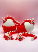 Cherry Blaze Dragon with Crystal Egg | 9-Inch Articulated Dragon | Handmade Collectible Fidget Toy