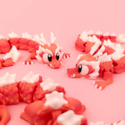 Cherry Blaze Dragon with Crystal Egg | 9-Inch Articulated Dragon | Handmade Collectible Fidget Toy