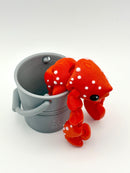 Articulated Mini Lobster + Bucket – Ocean Animal Fidget Toy for Collectors & Sea Lovers