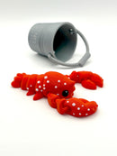 Articulated Mini Lobster + Bucket – Ocean Animal Fidget Toy for Collectors & Sea Lovers