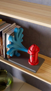 Fire Hydrant Bookend | Creative Urban Decor with 3D Water Splash | Fun Shelf Organizer