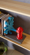 Fire Hydrant Bookend | Creative Urban Decor with 3D Water Splash | Fun Shelf Organizer