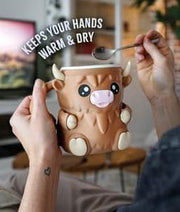 Milka Ice Cream Pint Holder the Highland Cow with Spoon Slots | Eco-Friendly 3D Print