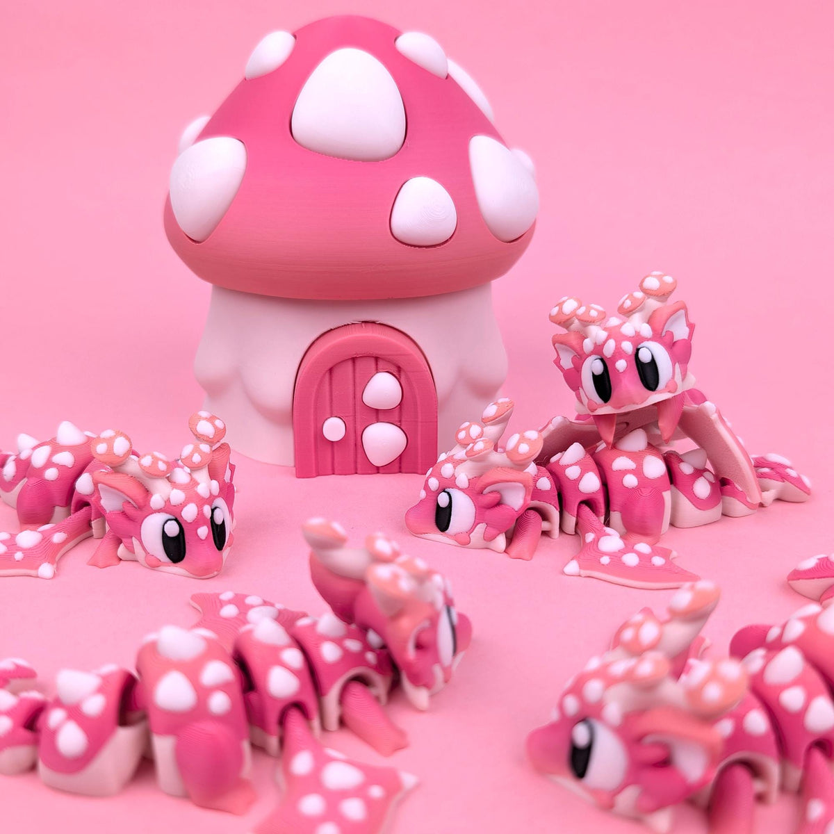 Mushie the Mushroom Mini Dragon with Mushroom Egg | Cute Fantasy Dragon Egg
