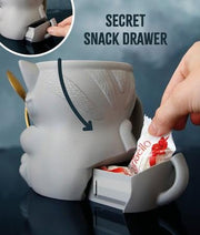 Leo Cuddles the Cat Ice Cream Pint Holder – 3D Printed Kitty Cup with Spoon Slots & Snack Drawer | 16oz Gift for Cat Lovers