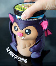 Bramble the Bat Ice Cream Pint Holder – 3D Printed Bat Cup with Spoon Slots & Optional Snack Drawer | 16oz Halloween Gift