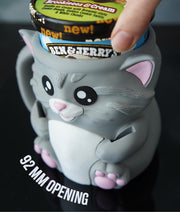 Toby the Cat Ice Cream Pint Holder – 3D Printed Kitty Cup with Spoon Slots & Secret Snack Drawer | 16oz Gift for Cat Lovers