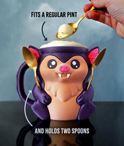 Bramble the Bat Ice Cream Pint Holder – 3D Printed Bat Cup with Spoon Slots & Optional Snack Drawer | 16oz Halloween Gift
