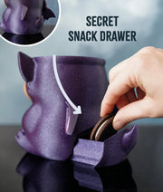 Bramble the Bat Ice Cream Pint Holder – 3D Printed Bat Cup with Spoon Slots & Optional Snack Drawer | 16oz Halloween Gift