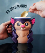Bramble the Bat Ice Cream Pint Holder – 3D Printed Bat Cup with Spoon Slots & Optional Snack Drawer | 16oz Halloween Gift