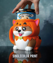 KEVIN THE CORGI – Ice Cream Pint Holder (Pumpkin Edition)