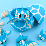 Sea Shell Mini Dragon and Egg – Articulated Ocean Dragon Toy with Matching Egg | 3D Printed Collectible Gift