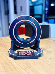 Tron White Edition Identity Disk & Stand – Glows Blue or Clear | Sci-Fi Display