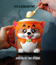 KEVIN THE CORGI – Ice Cream Pint Holder (Pumpkin Edition)