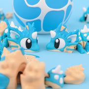Sea Shell Mini Dragon and Egg – Articulated Ocean Dragon Toy with Matching Egg | 3D Printed Collectible Gift