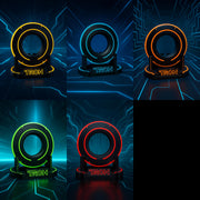 Tron White Edition Identity Disk & Stand – Glows Blue or Clear | Sci-Fi Display
