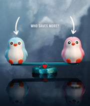Partner Piggybank Penguins – Interactive Saving Seesaw for Two