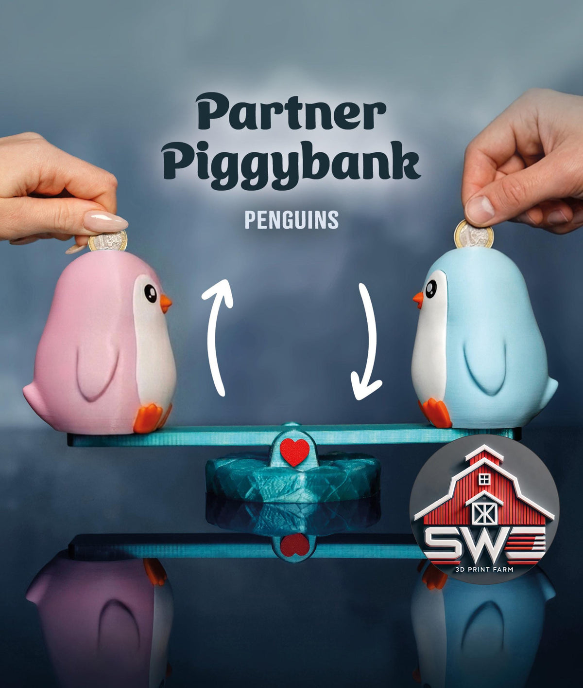 Partner Piggybank Penguins – Interactive Saving Seesaw for Two