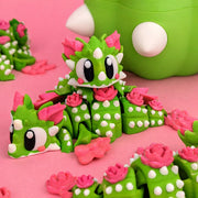 Cactus Bloom Mini Dragon – Articulated Dragon with Spiked Egg