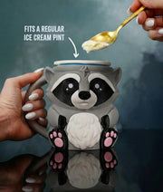 Rocky the Dessert Guardian – Raccoon Ice Cream Pint Holder